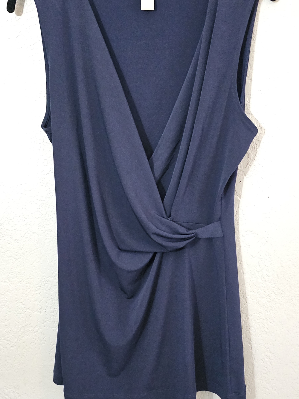 Banana Republic Sleeveless Wrap Tank Blouse V-neck Navy Womens Medium - Picture 2 of 7